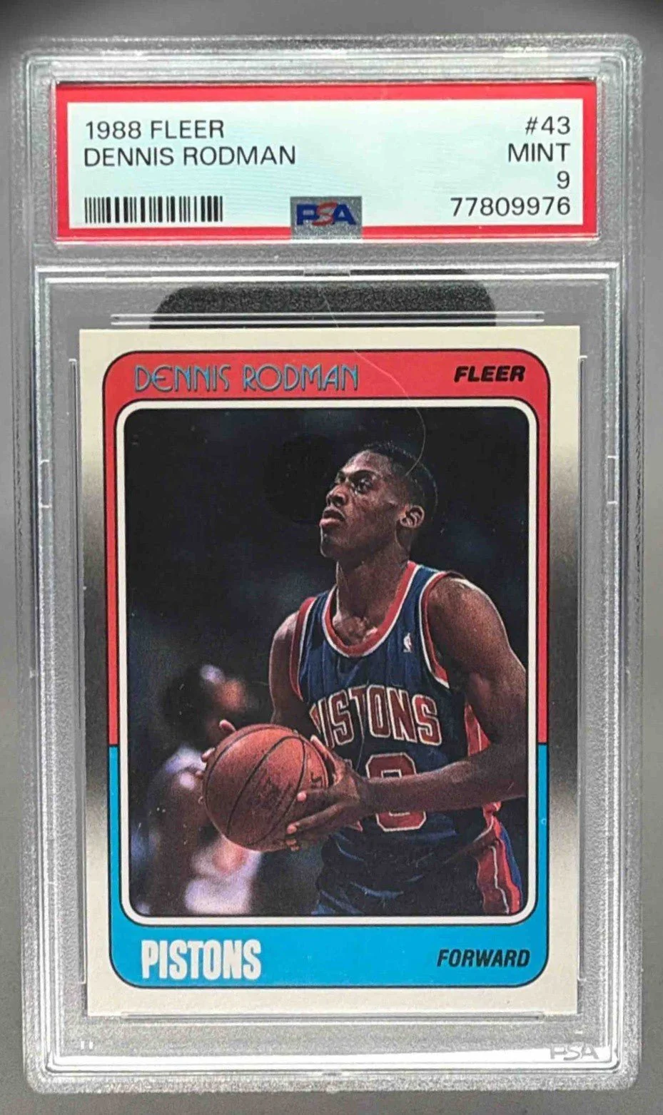 DENNIS RODMAN 1988 FLEER ROOKIE RC PSA 9 - PISTONS