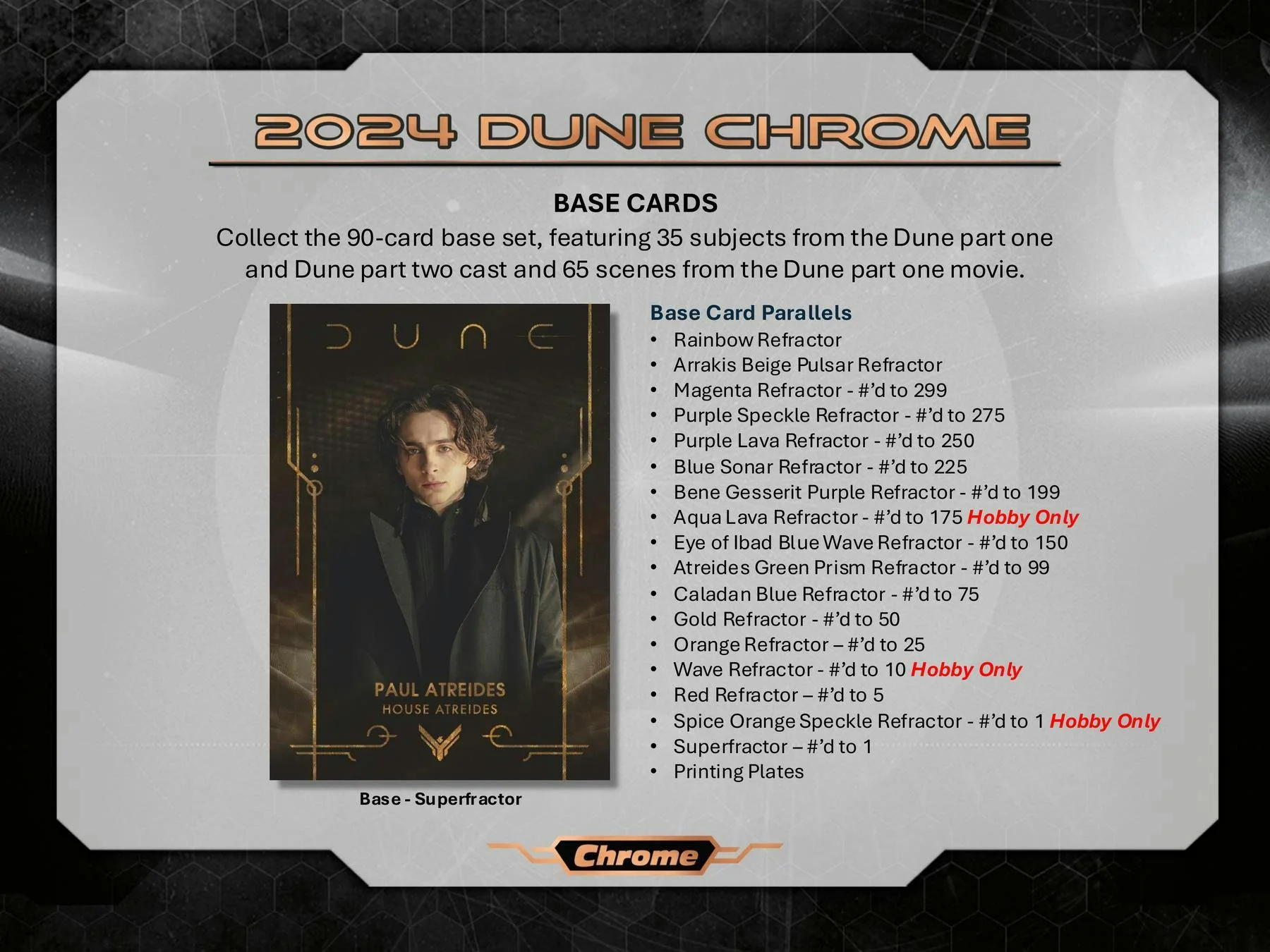 Dune Chrome Hobby Box (Topps 2024) | Columbia Sports Cards - Image 3