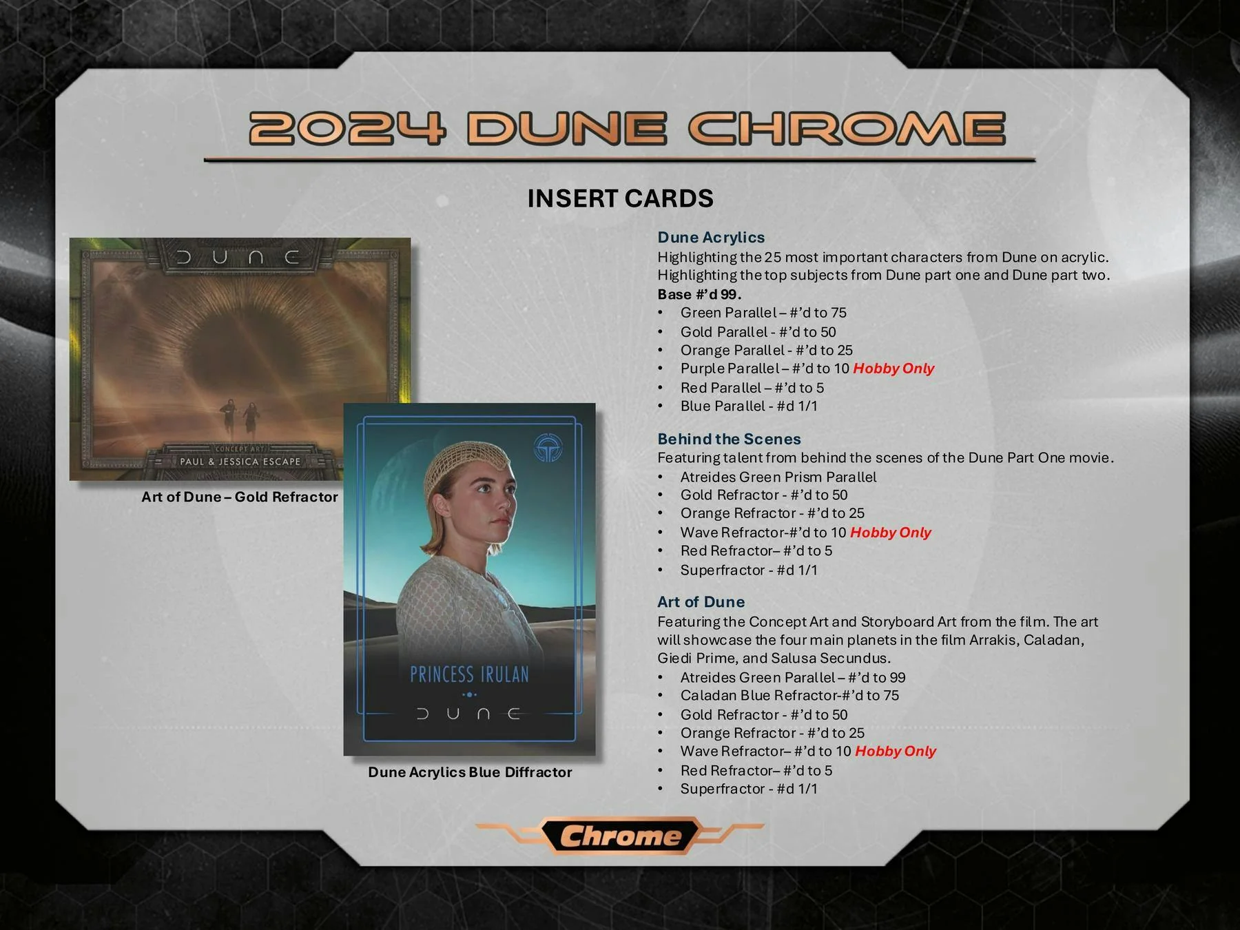 Dune Chrome Hobby Box (Topps 2024) | Columbia Sports Cards - Image 4