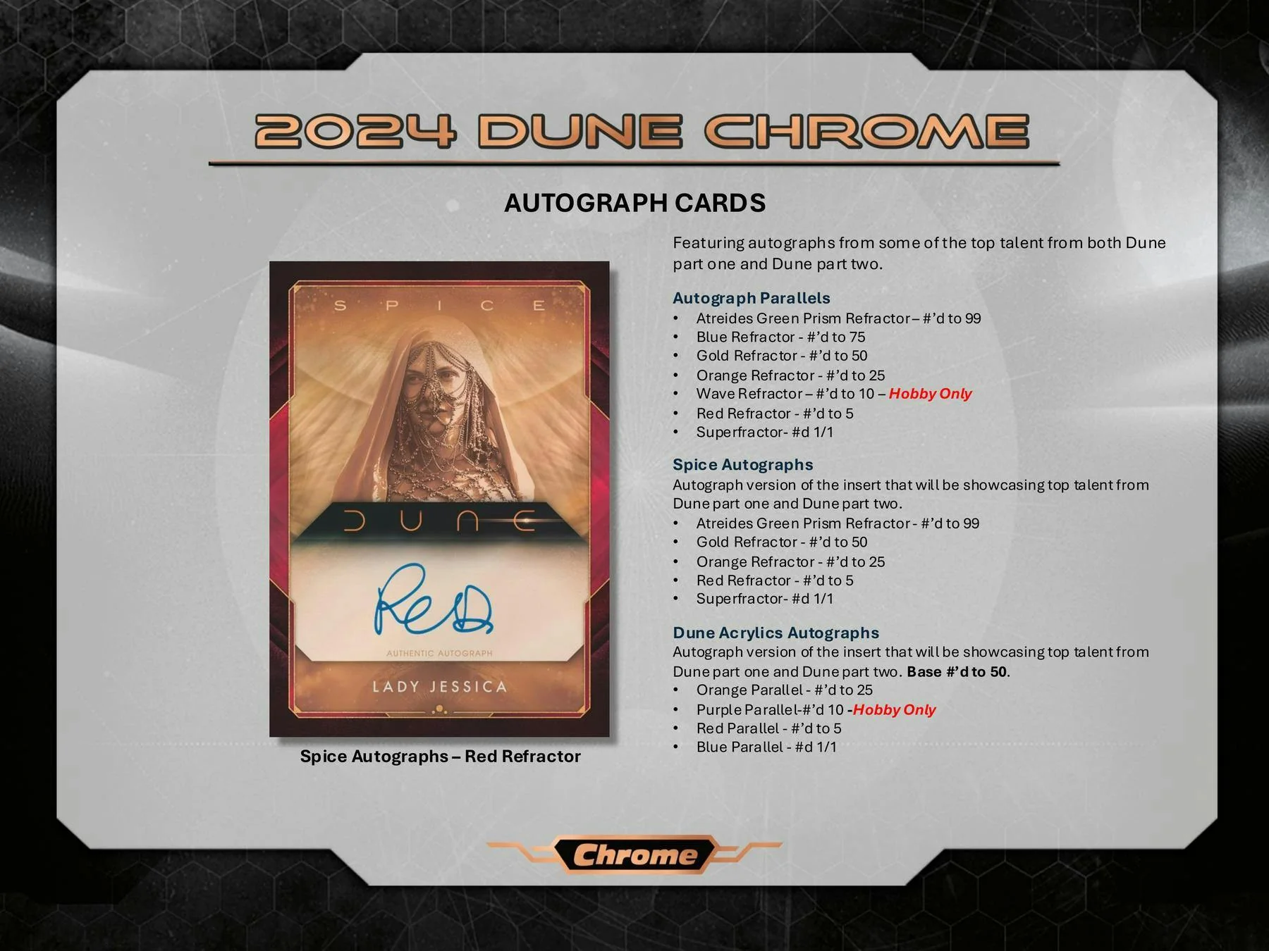 Dune Chrome Hobby Box (Topps 2024) | Columbia Sports Cards - Image 6