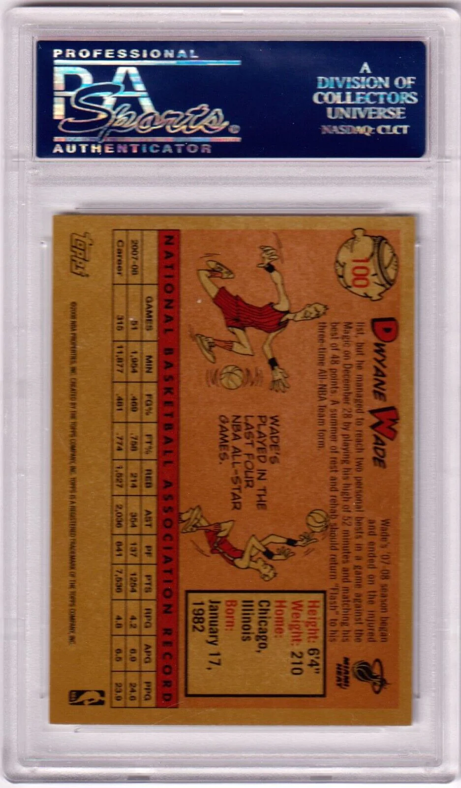 DWYANE WADE 2008-09 Topps 1958-59 Variation #100 PSA 10 GEM MINT - HEAT - Image 2