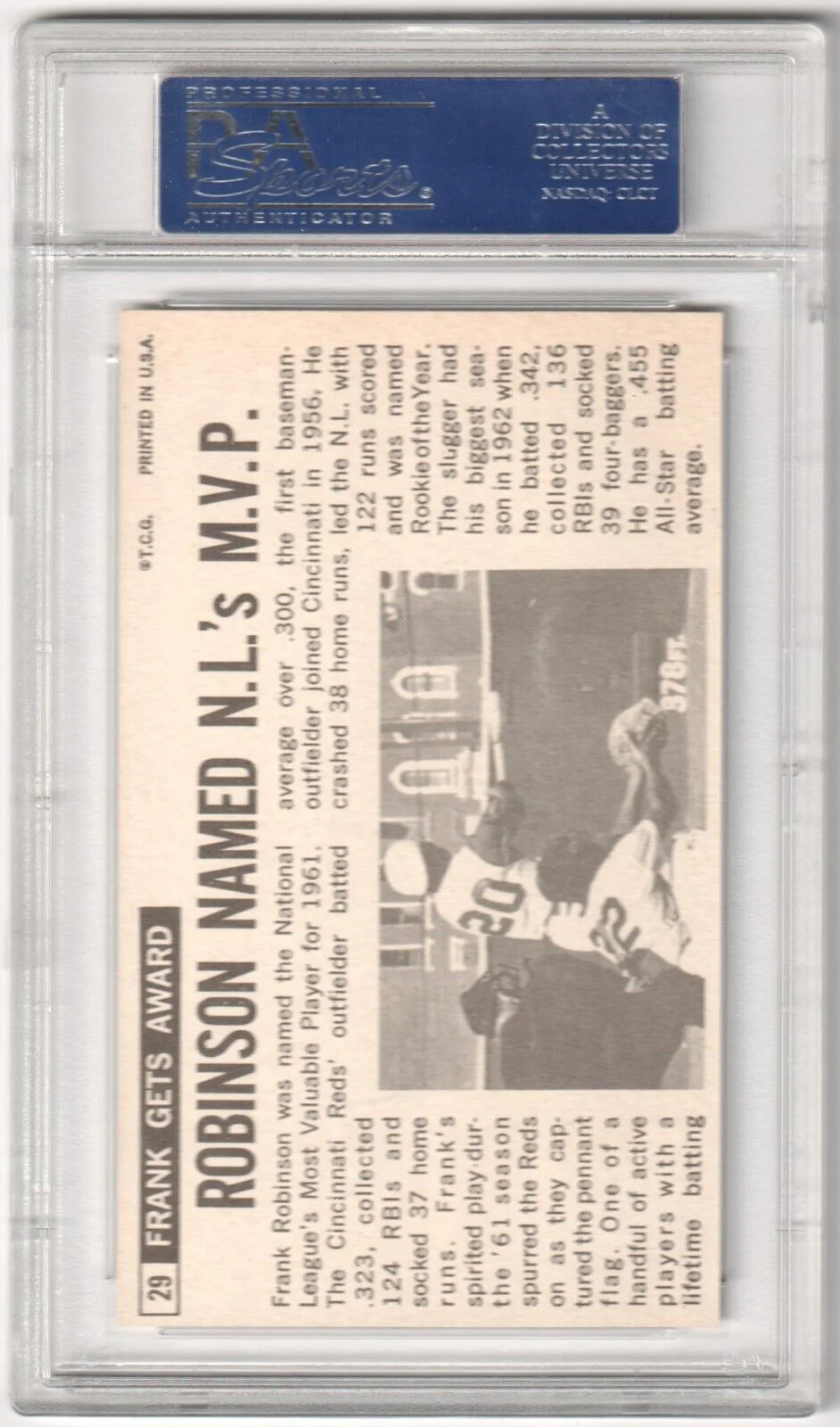 FRANK ROBINSON 1964 Topps Giants #29 PSA 8 NM-MT - REDS - Image 2