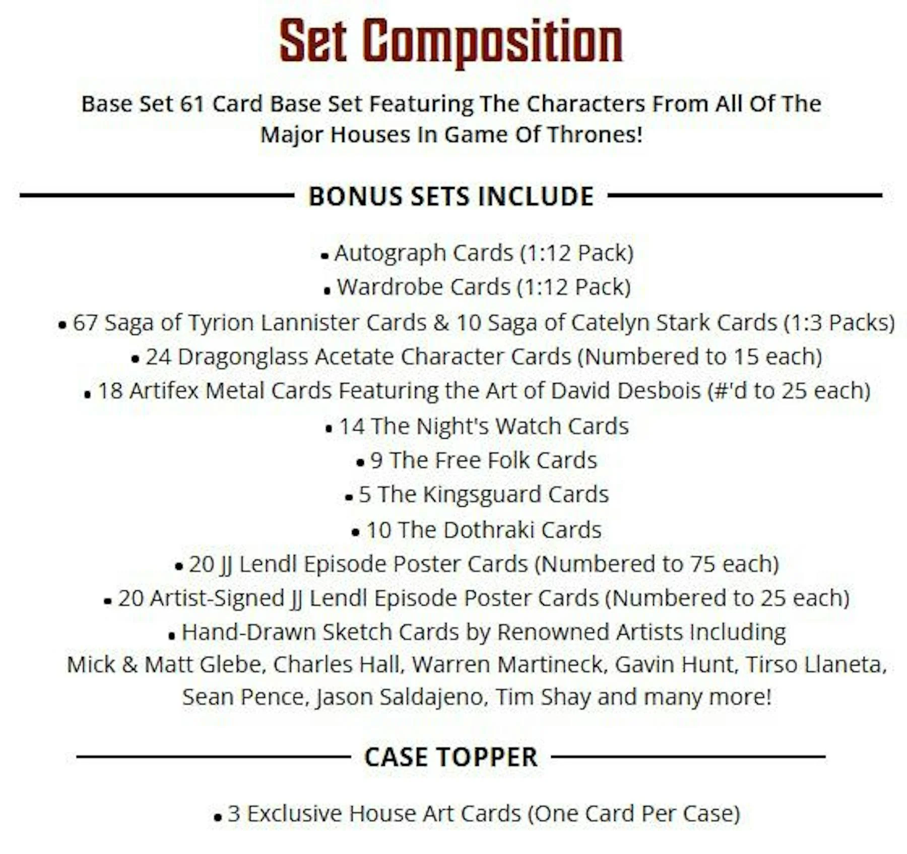 Game Of Thrones The Great Houses Hobby Box (Rittenhouse 2025) | Columbia Sports Cards - Image 3