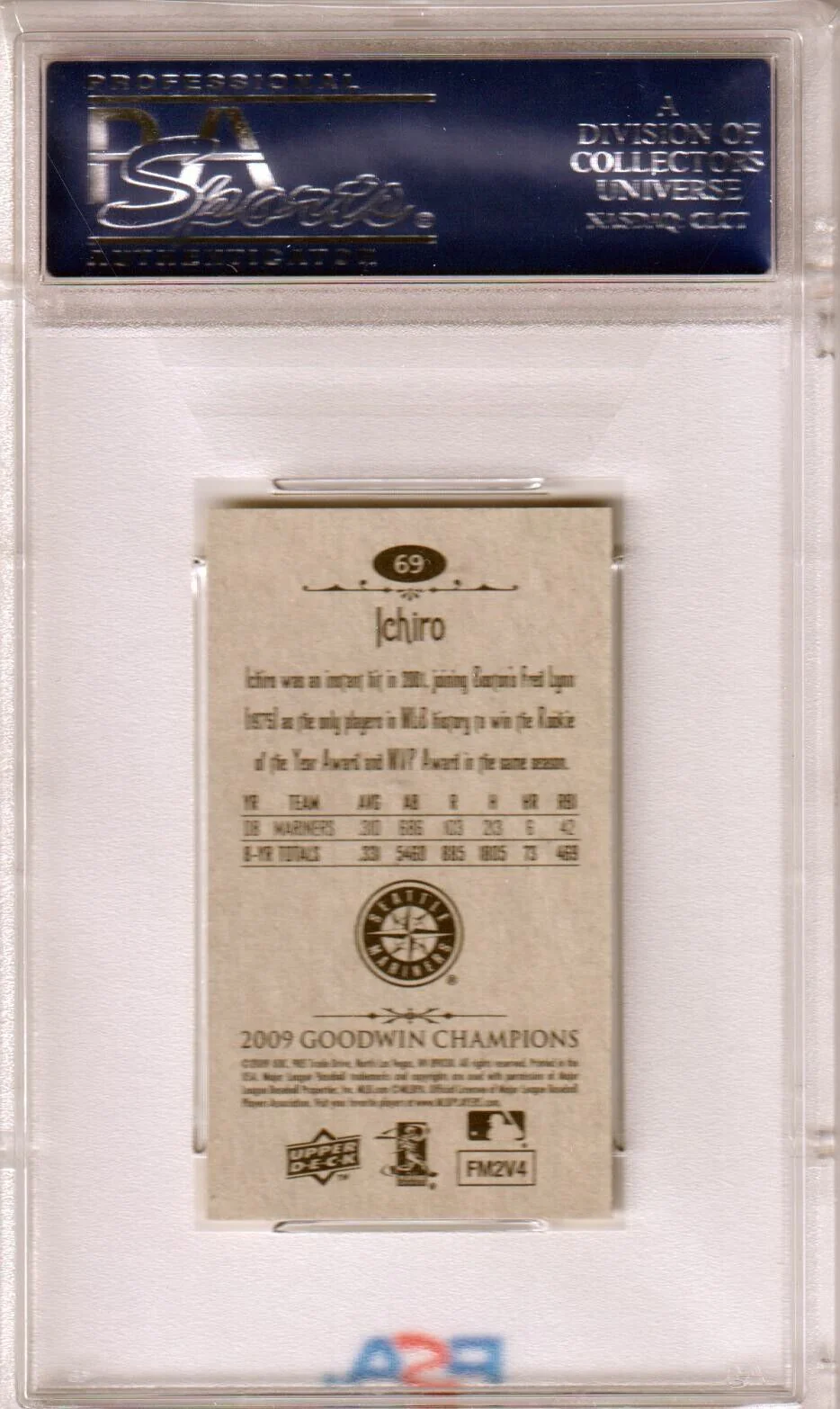 ICHIRO 2009 Upper Deck Goodwin Champions Mini #69 PSA 10 GEM MINT - MARINERS - Image 2