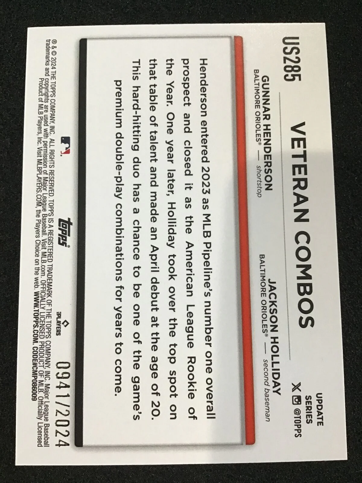 Jackson Holliday Gunnar Henderson 2024 Topps Soaring Confidence - Image 2