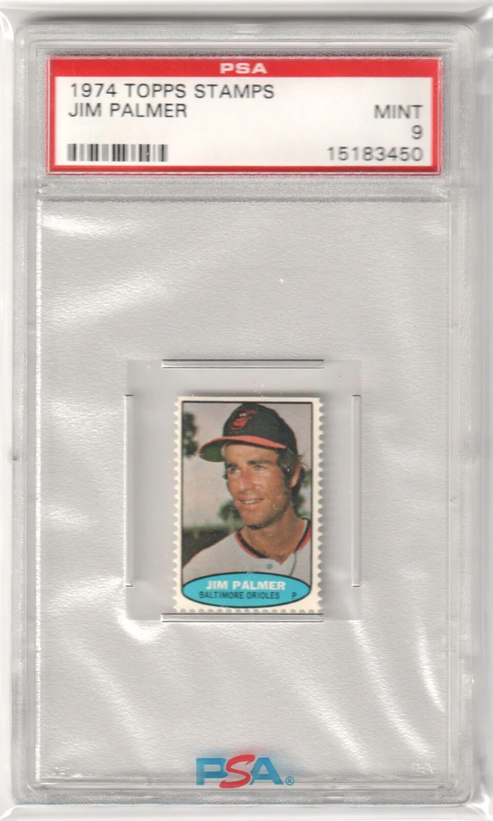 JIM PALMER 1974 Topps Stamps PSA 9 MINT - ORIOLES