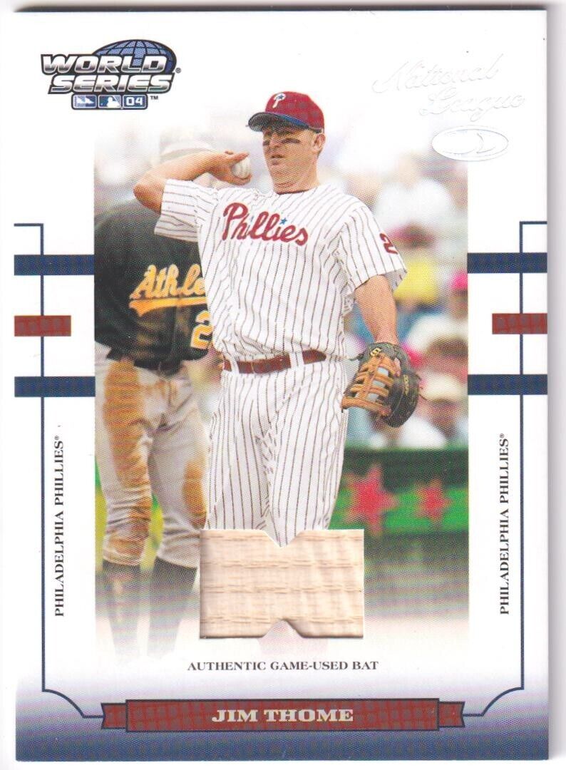 JIM THOME 2004 Donruss World Series Game Used Bat SSP #/100 - PHILLIES