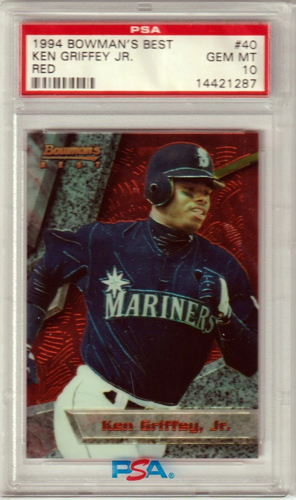 KEN GRIFFEY JR 1994 Bowman's Best Red Parallel #40 PSA 10 GEM MINT - MARINERS