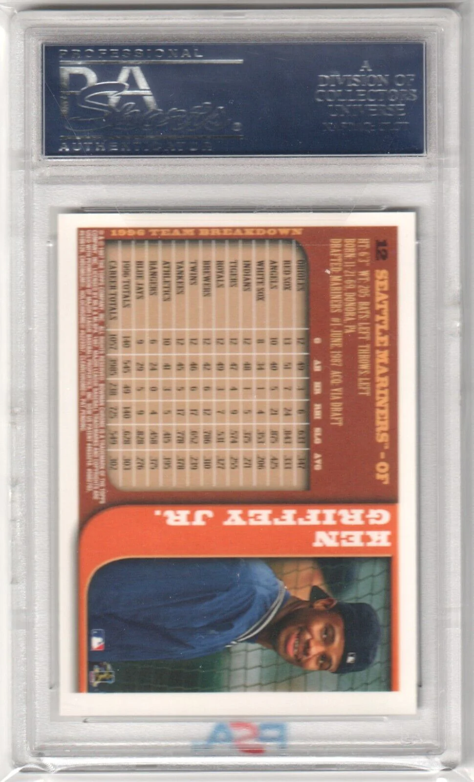 KEN GRIFFEY JR 1997 Bowman Chrome #12 PSA 10 GEM MINT - MARINERS - Image 2