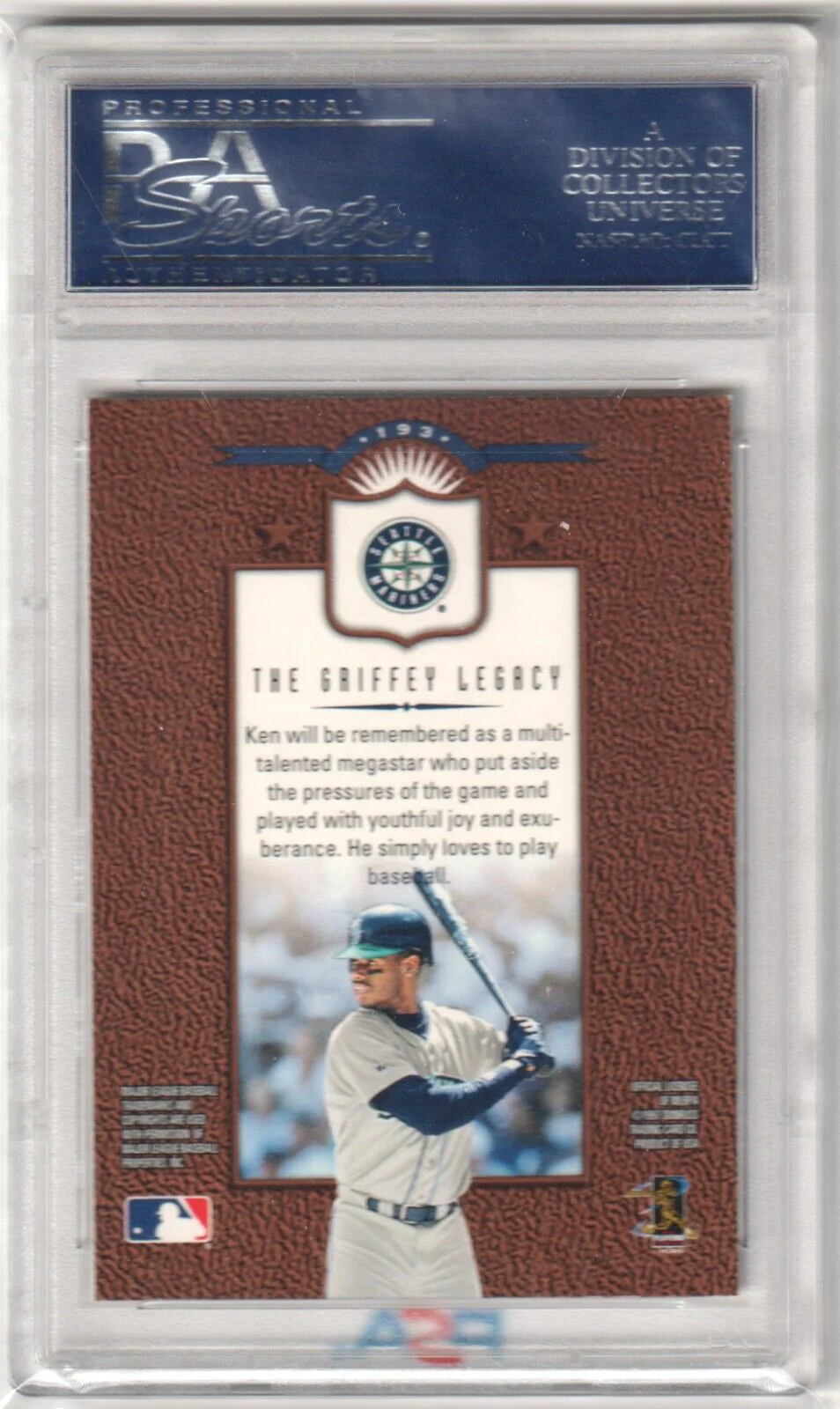 KEN GRIFFEY JR 1997 Leaf Fractal Matrix #193 PSA 10 GEM MINT - MARINERS - Image 2