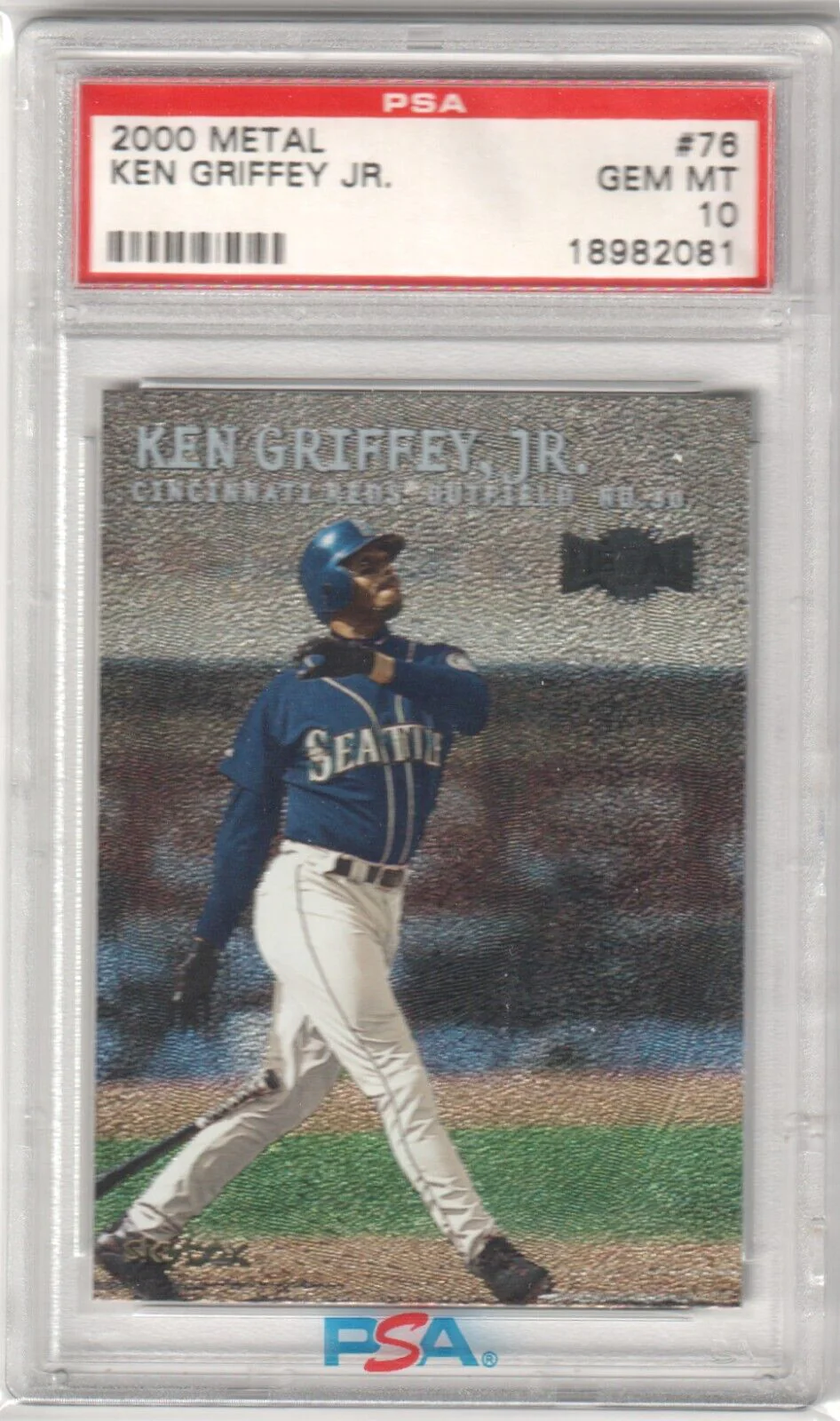 KEN GRIFFEY JR 2000 Fleer Skybox Metal #76 PSA 10 GEM MINT - MARINERS