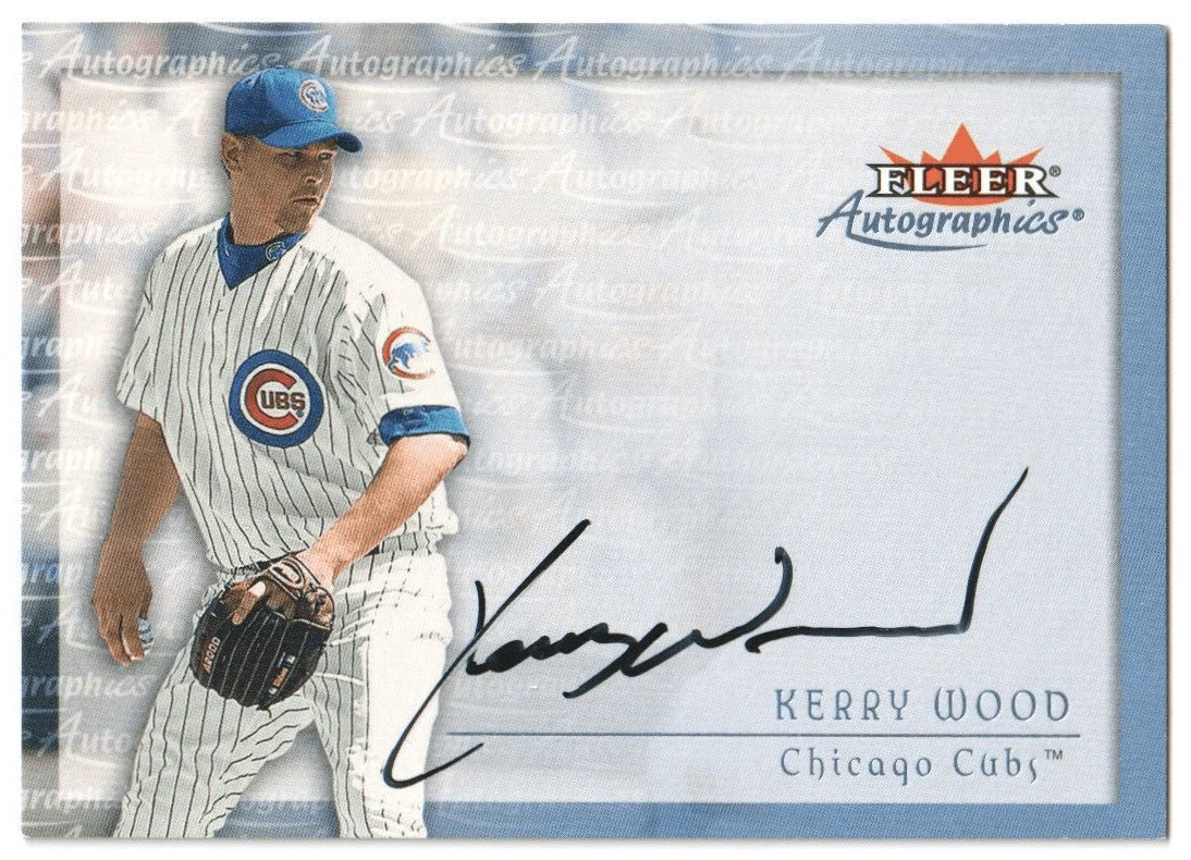KERRY WOOD 2000 Fleer Autographics Autograph Auto - CUBS