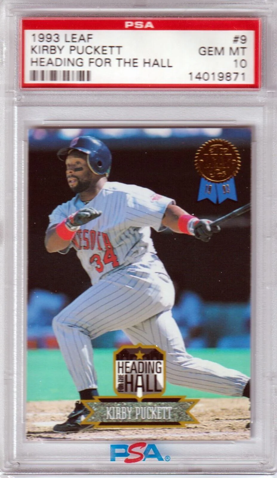 KIRBY PUCKETT 1993 Leaf Heading For the Hall #9 PSA 10 GEM MINT - TWINS
