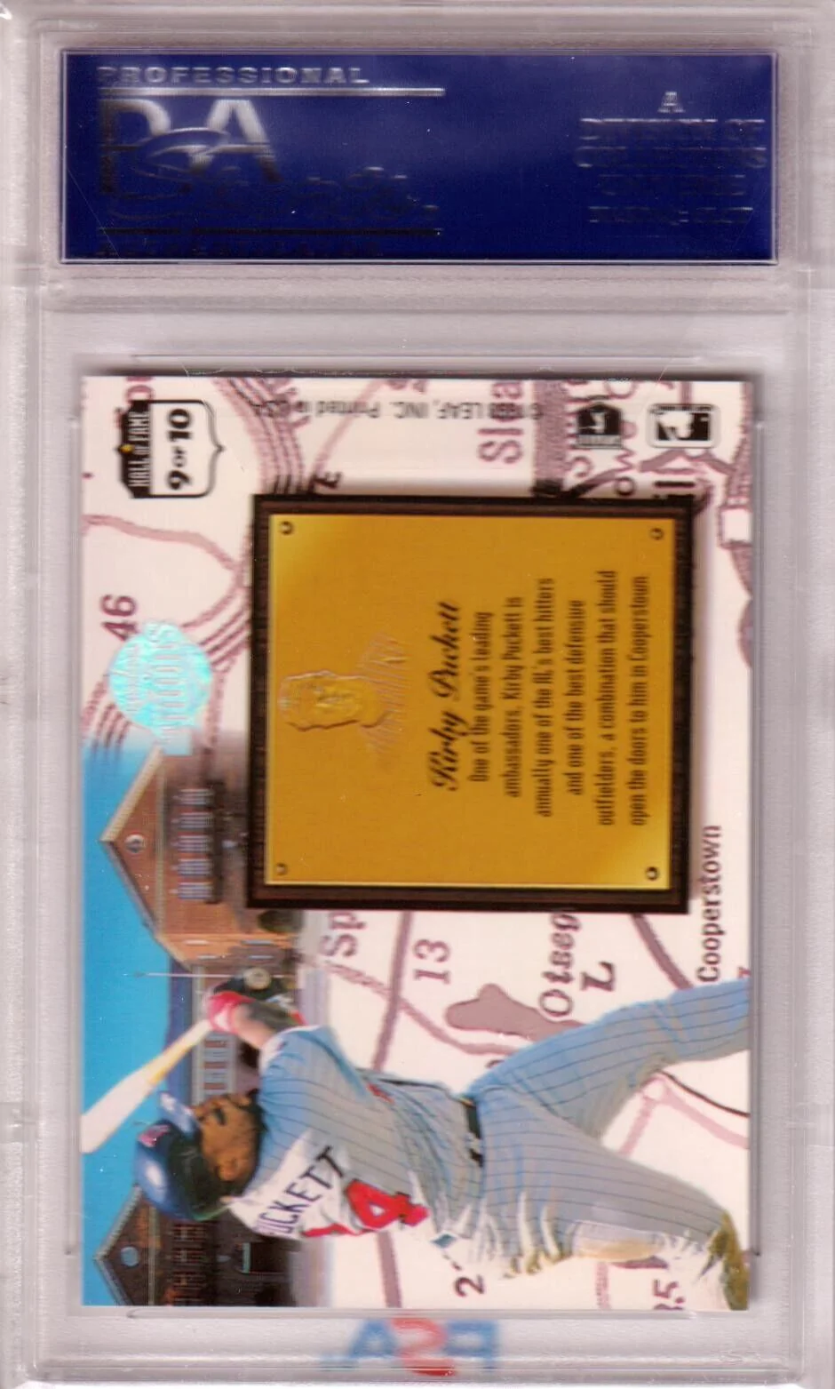 KIRBY PUCKETT 1993 Leaf Heading For the Hall #9 PSA 10 GEM MINT - TWINS - Image 2