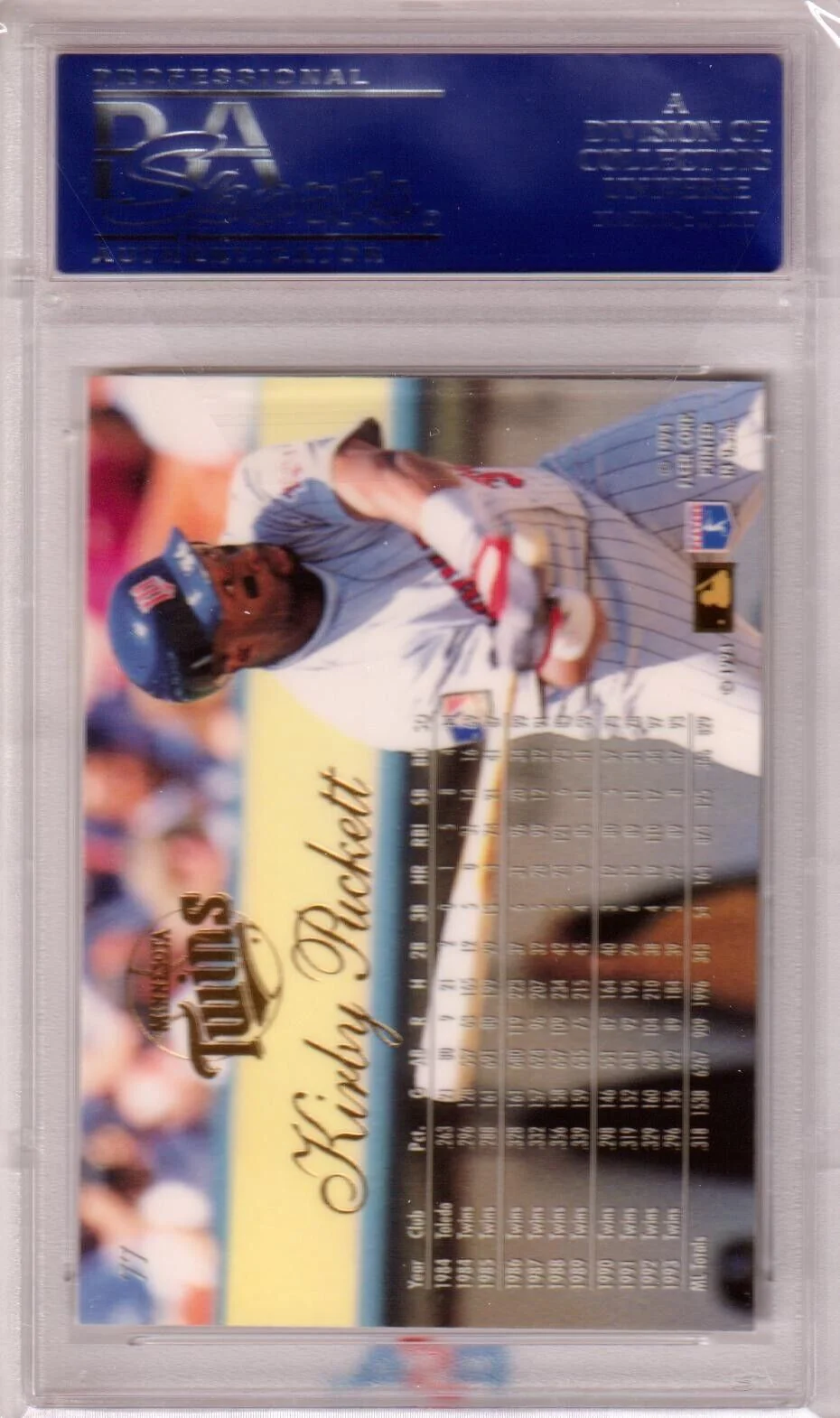 KIRBY PUCKETT 1994 Flair #77 PSA 10 GEM MINT - TWINS - Image 2
