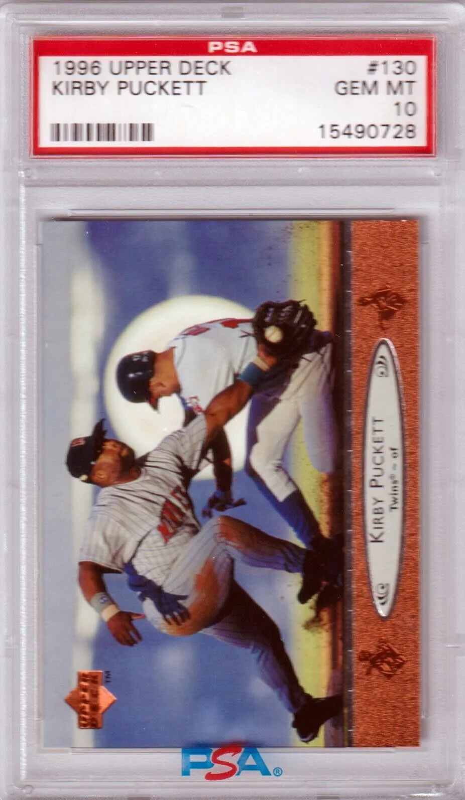 KIRBY PUCKETT 1996 Upper Deck #130 PSA 10 GEM MINT - TWINS
