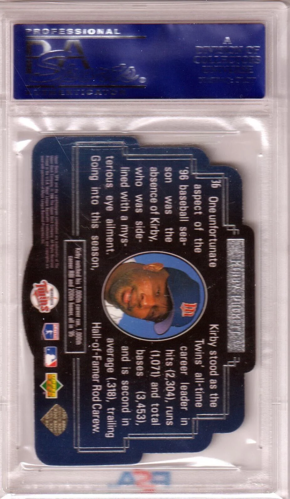 KIRBY PUCKETT 1996 Upper Deck SPx #36 PSA 10 GEM MINT - TWINS - Image 2