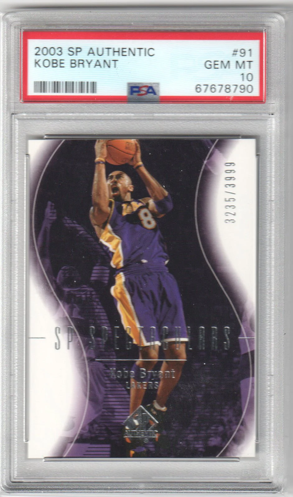 KOBE BRYANT 2003 Upper Deck SP Authentic #91 PSA 10 GEM MINT #/3999 Pop 27