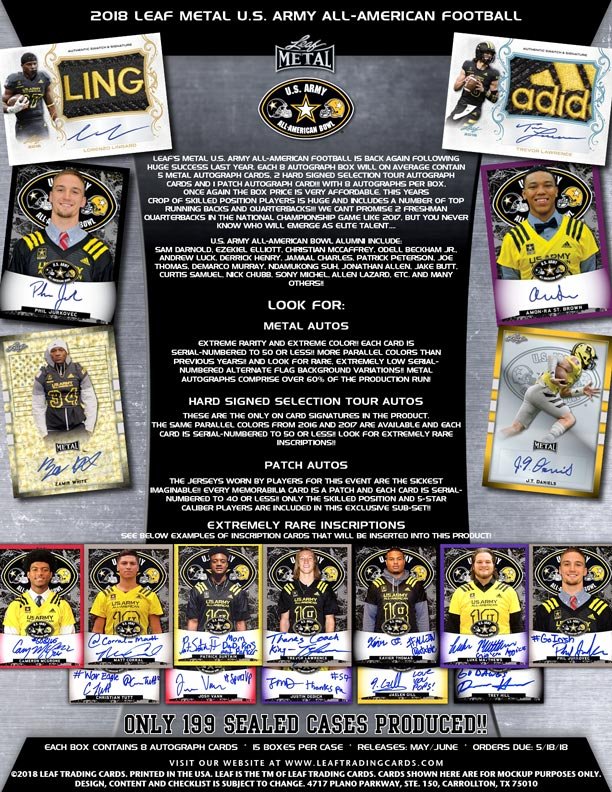 2018 Leaf Metal US Army All-American Bowl Football Box - Image 2