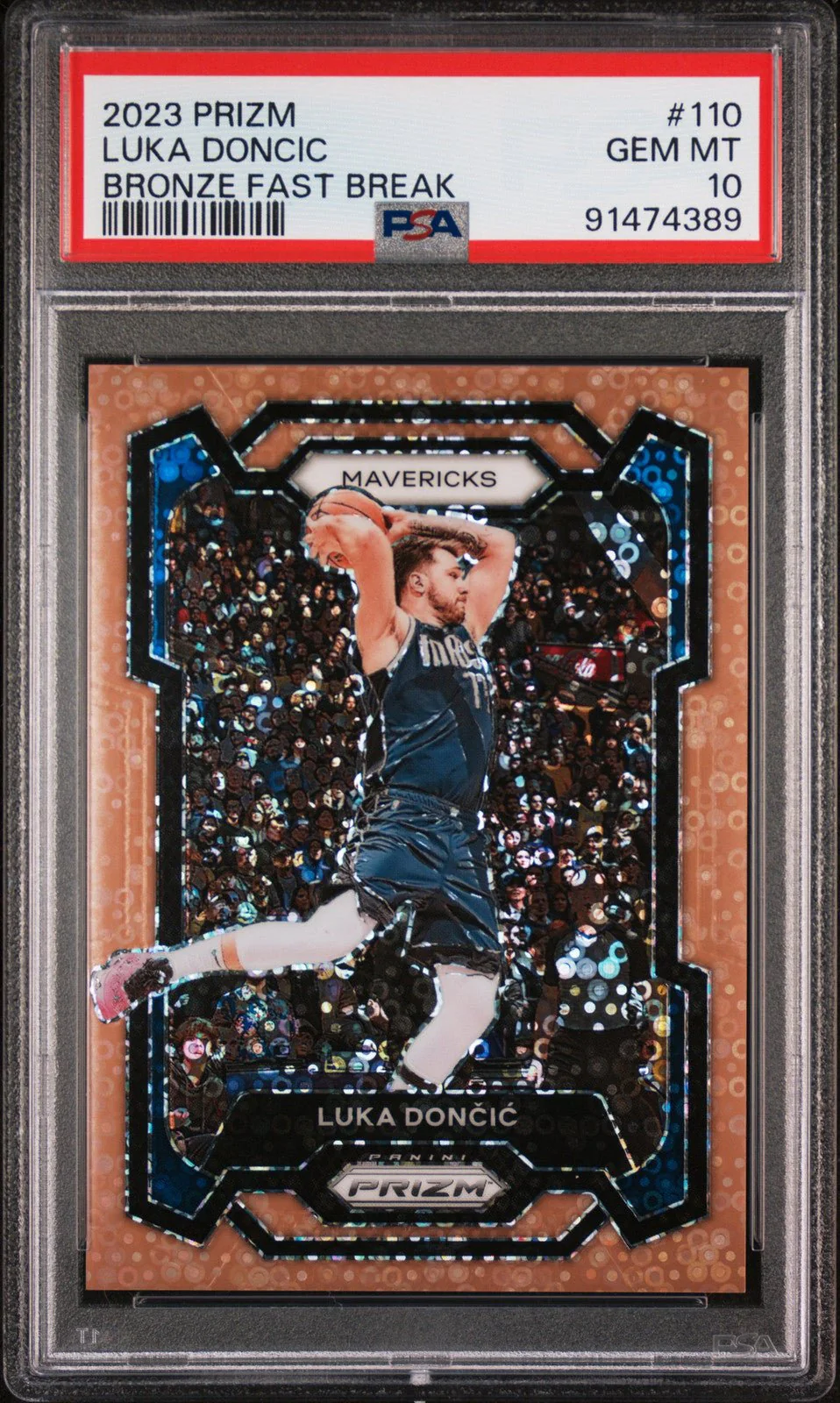 LUKA DONCIC 2023 Panini Prizm #110 Bronze Fast Break PSA 10 GEM MINT LAKERS