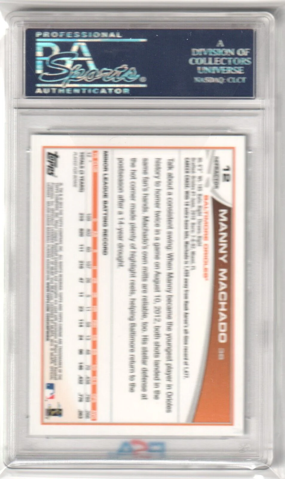 MANNY MACHADO 2013 Topps Chrome X-fractor RC Rookie #12 PSA 10 GEM MINT - PADRES - Image 2