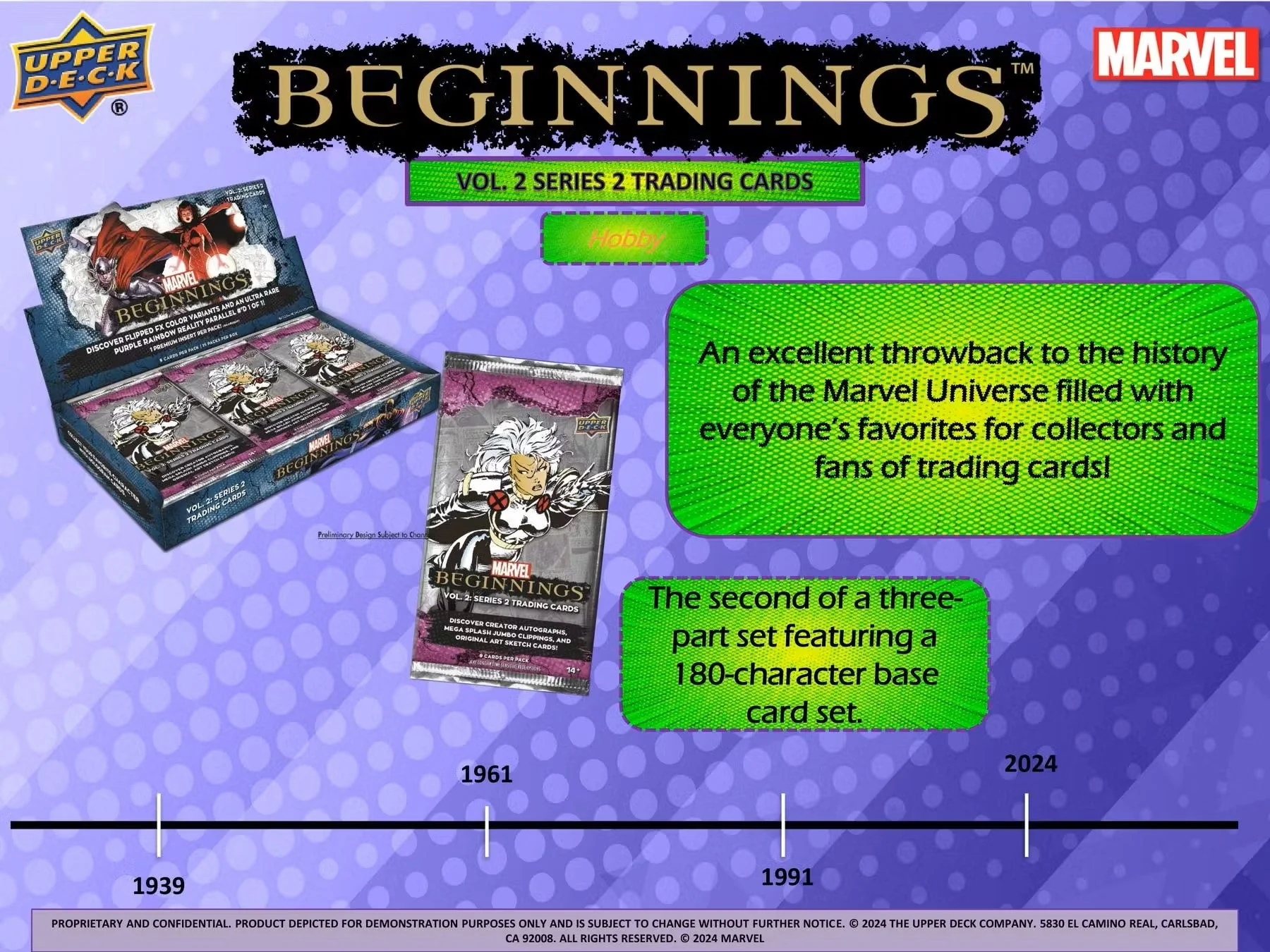 Marvel Beginnings Volume 2 Series 2 Trading Cards Hobby Box (Upper Deck 2024) - Image 5