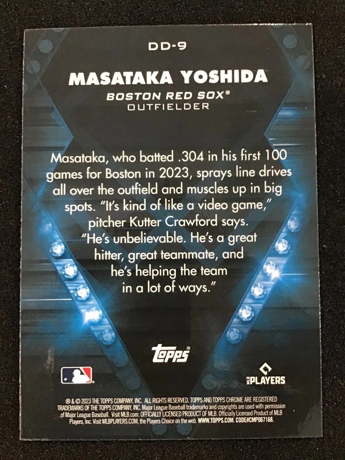 Masataka Yoshida 2023 Topps Chrome RC Diamond Dominance #DD-9 Rex Sox - Image 2