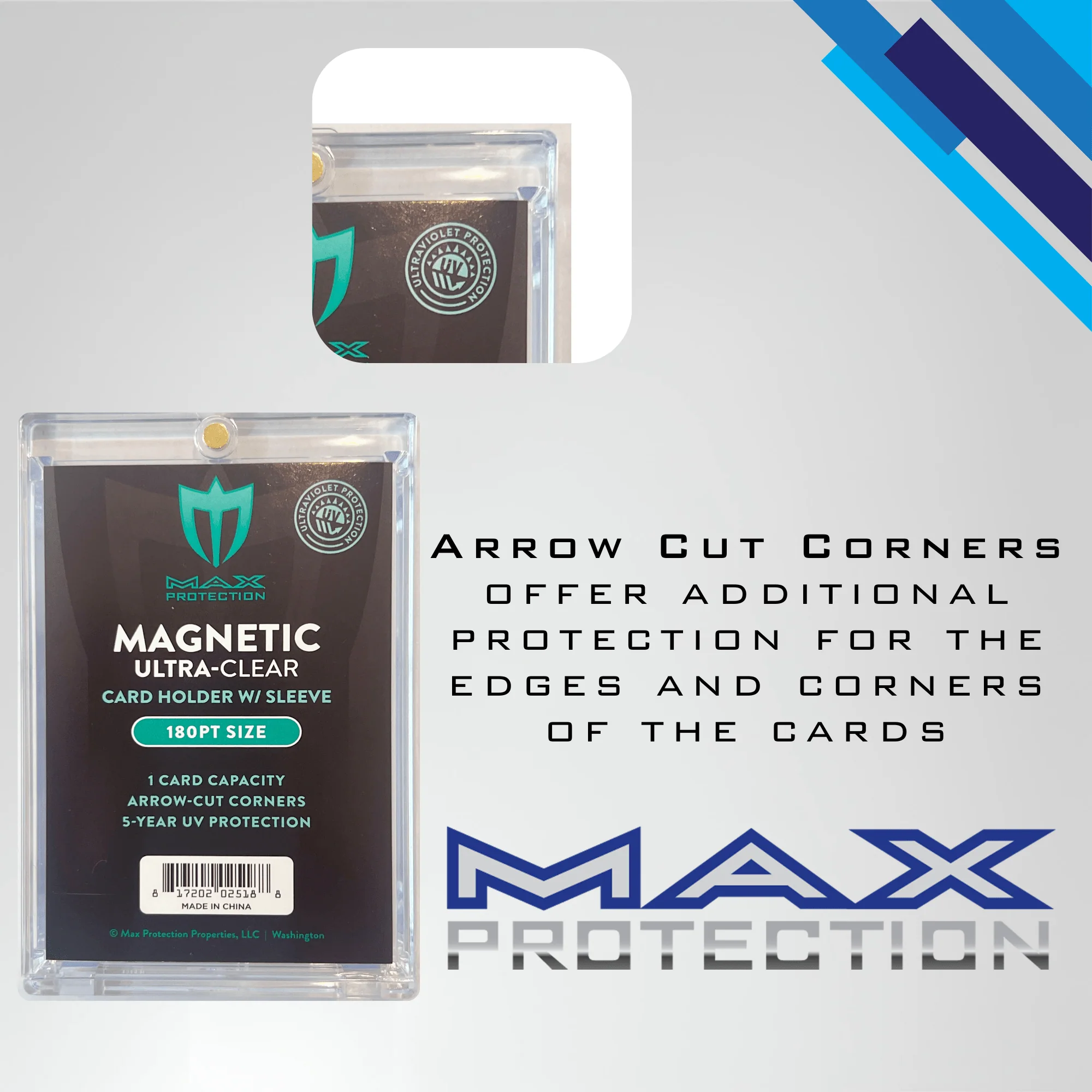 Max Pro Ultra Clear Magnetic Card Holder 180pt w/Sleeve Size - Image 3