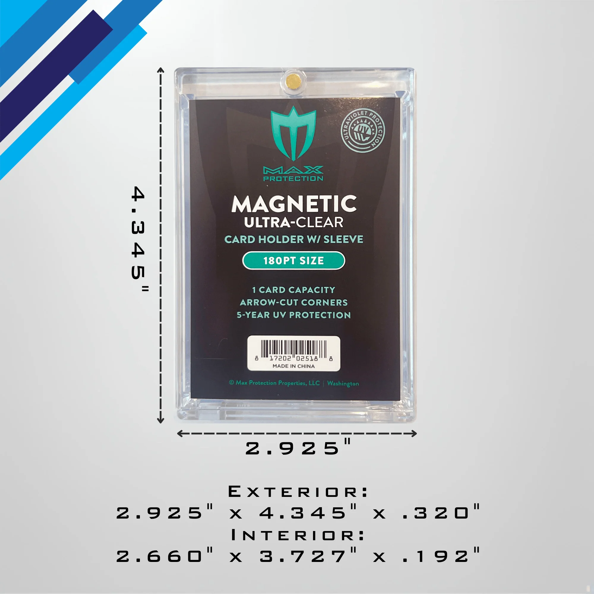 Max Pro Ultra Clear Magnetic Card Holder 180pt w/Sleeve Size - Image 4