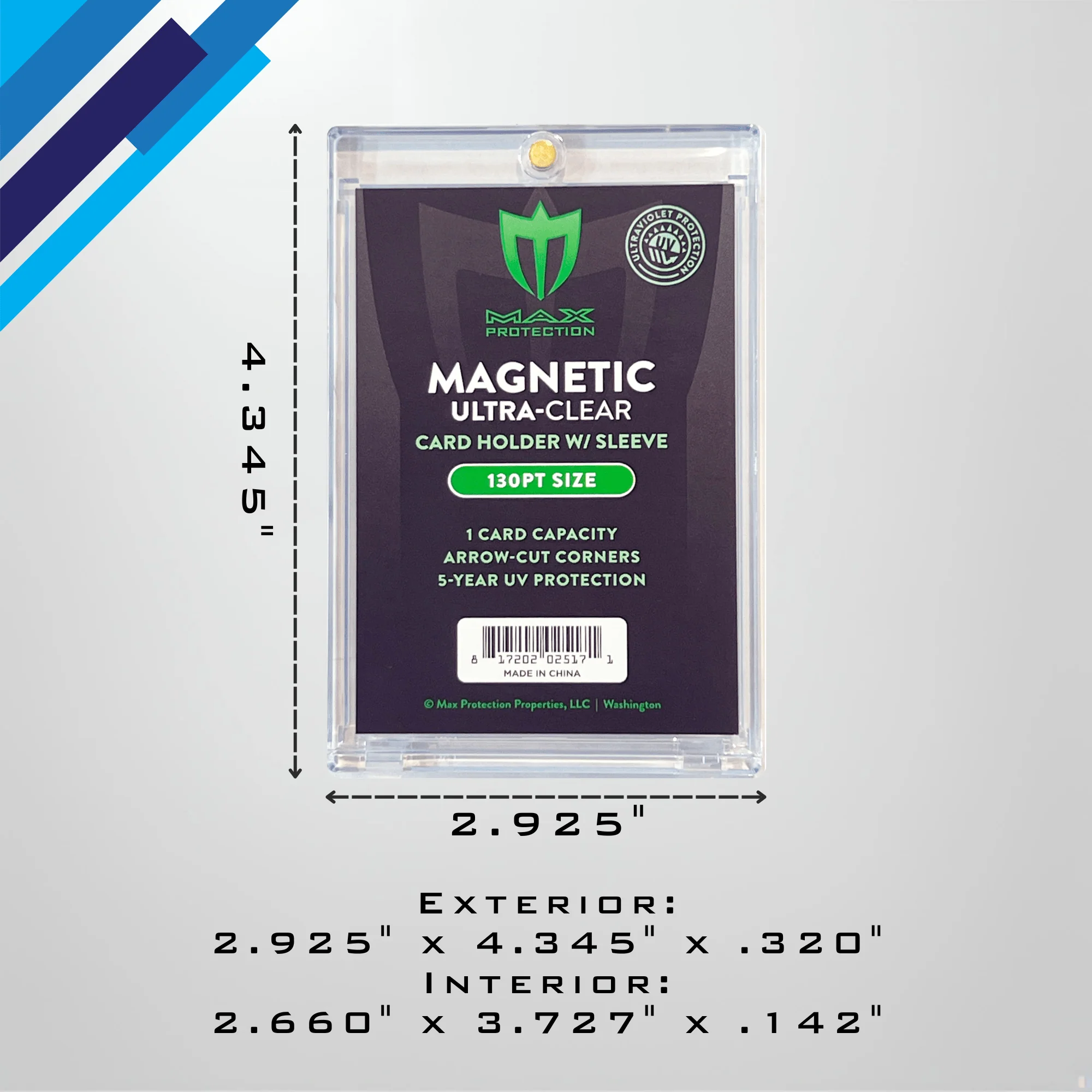 Max Pro Ultra Clear Magnetic Card Holder 130pt w/Sleeve Size - Image 4