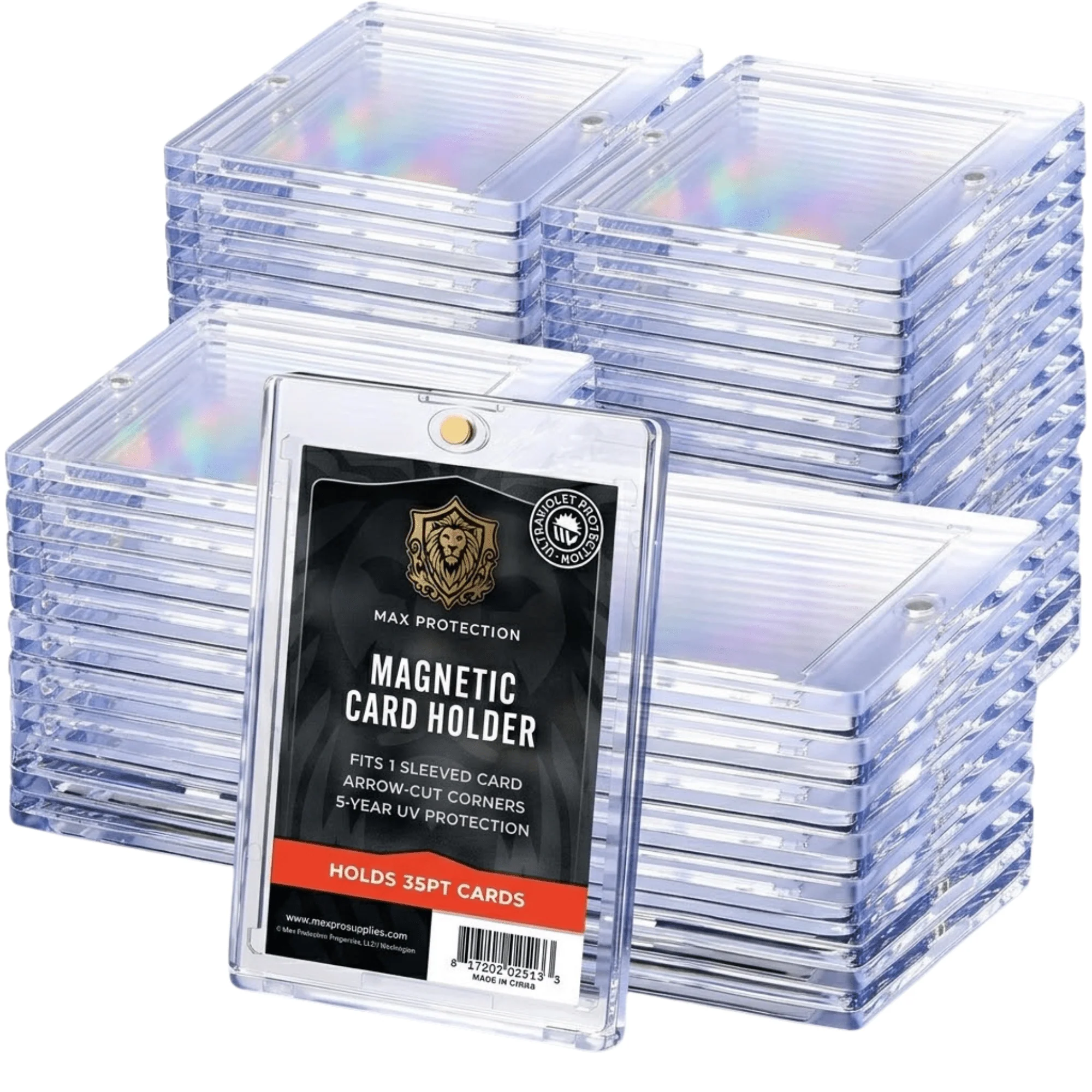 Max Pro Ultra Clear Magnetic Card Holder 35pt w/Sleeve Size - Image 2