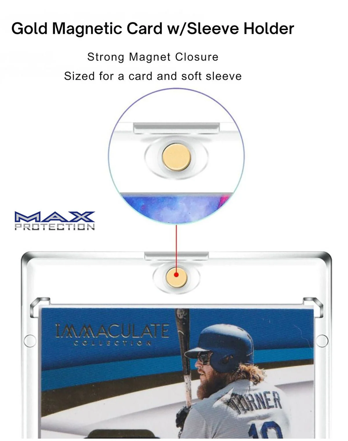 Max Pro Ultra Clear Magnetic Card Holder 55pt w/Sleeve Size - Image 2