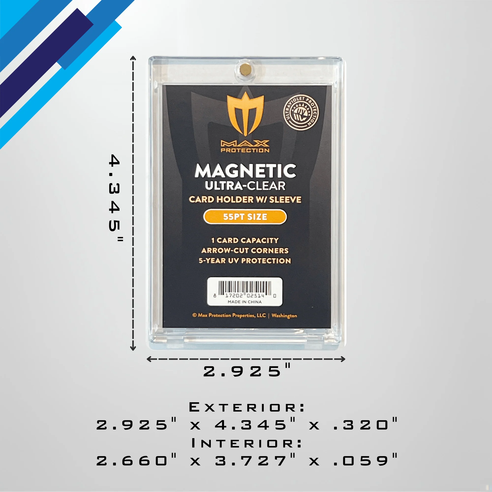 Max Pro Ultra Clear Magnetic Card Holder 55pt w/Sleeve Size - Image 4