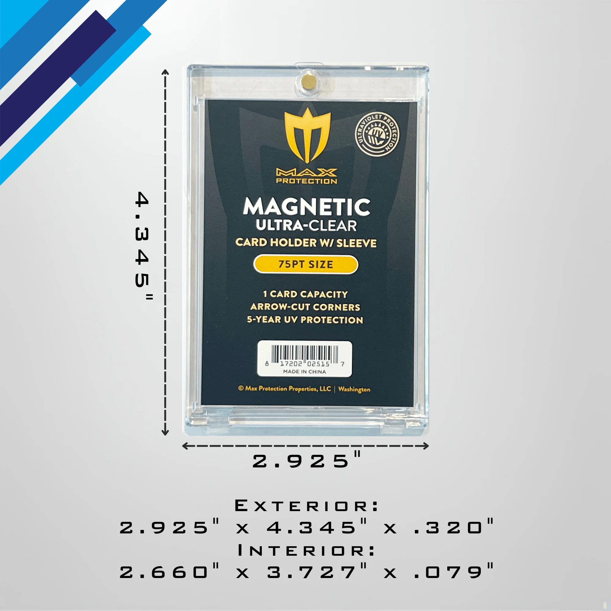 Max Pro Ultra Clear Magnetic Card Holder 75pt w/Sleeve Size - Image 4