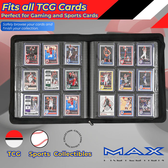 Max Pro Ultra Guardian Top Loader Binder | Holds 252 Standard 3″×4″ Sports & Pokemon Cards - Image 4