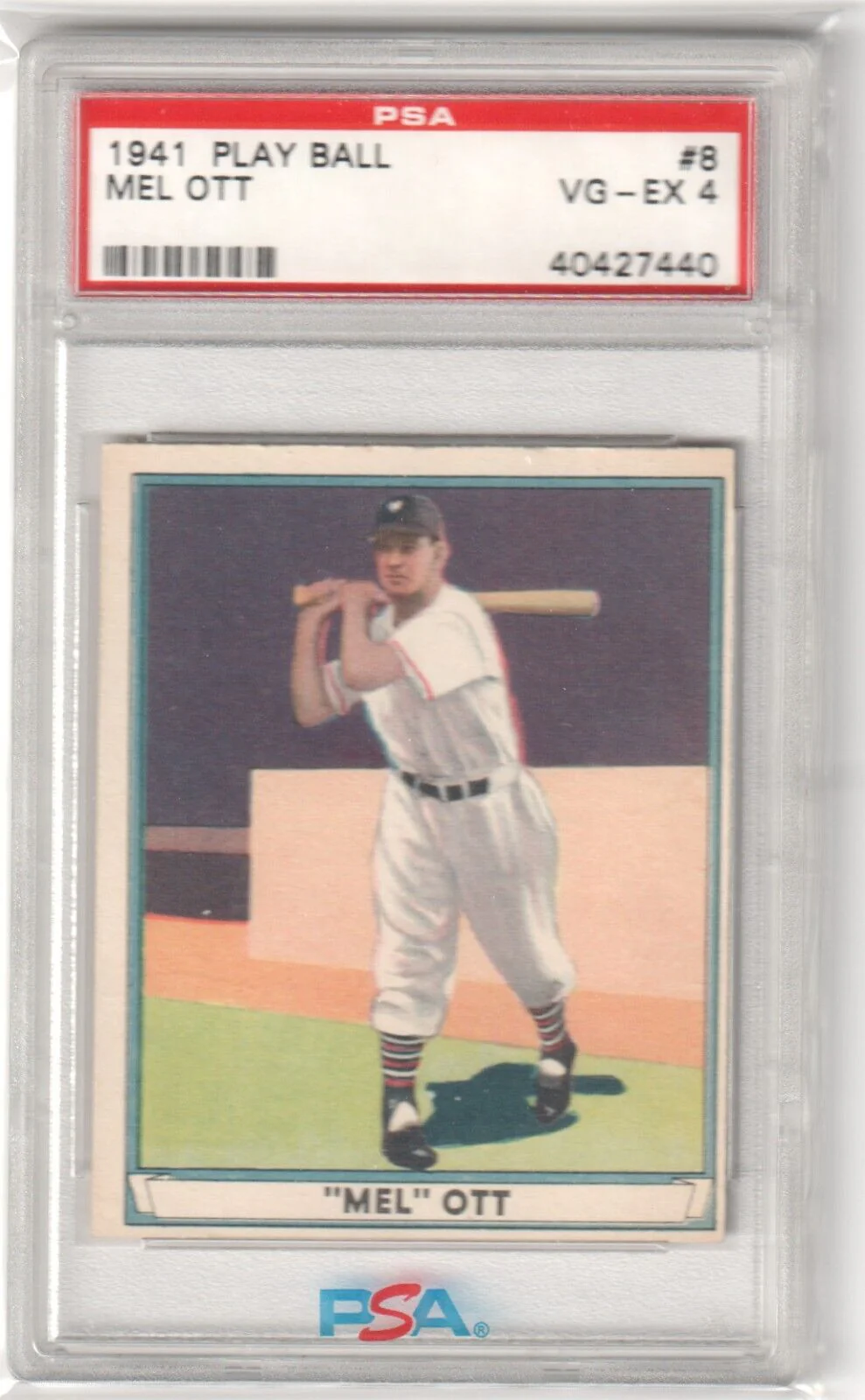 MEL OTT 1941 Play Ball #8 PSA 4 VG-EX - GIANTS