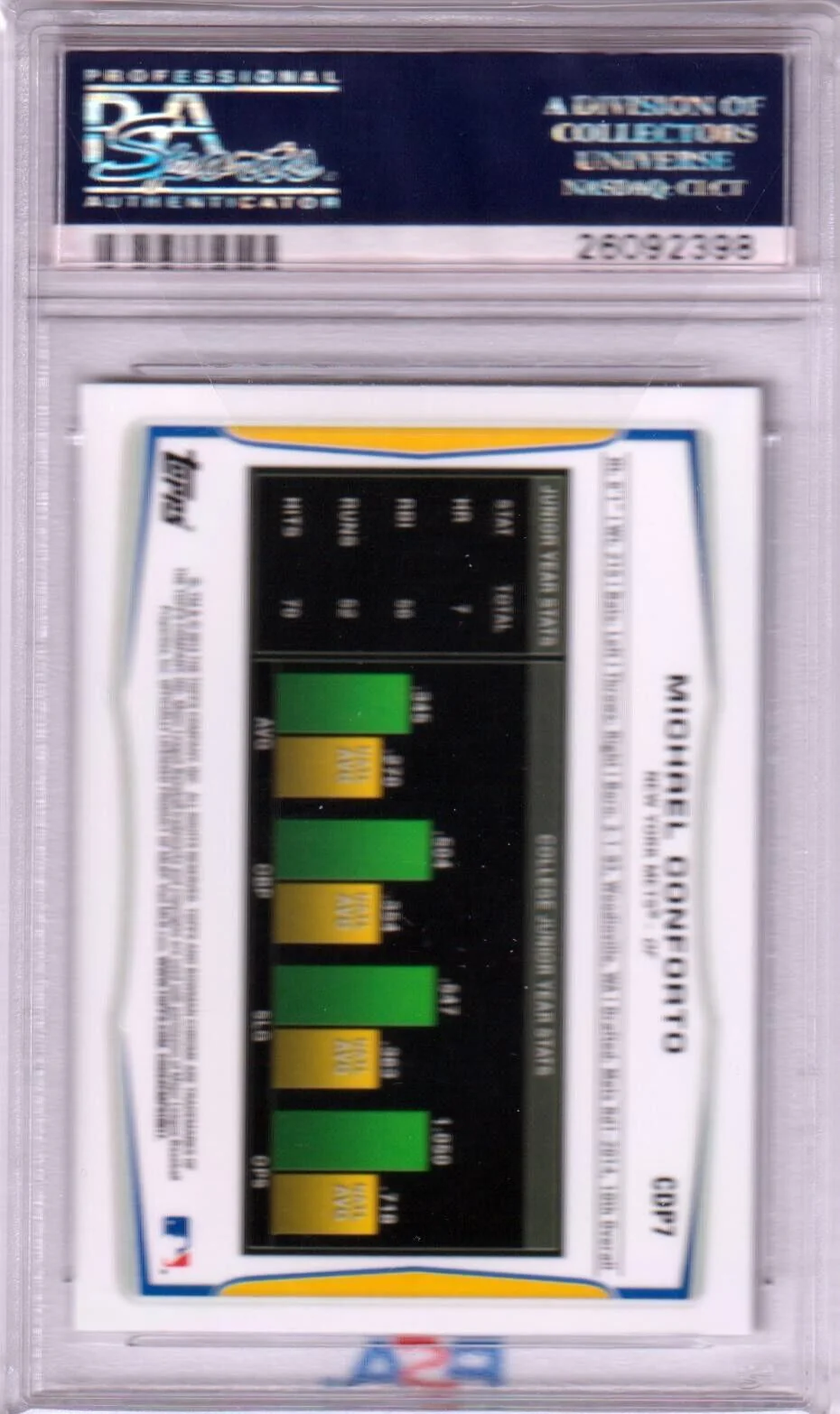 MICHAEL CONFORTO 2014 Bowman Draft Chrome 1st #CDP7 PSA 10 GEM MINT - GIANTS - Image 2