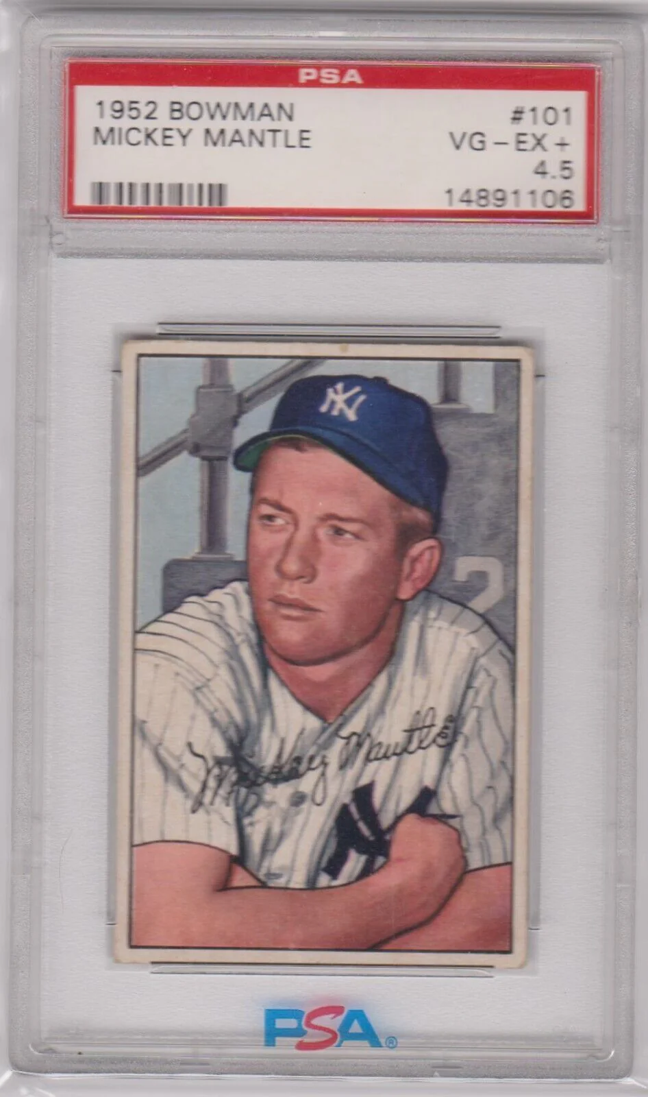 MICKEY MANTLE 1952 Bowman #101 PSA 4.5 VG-EX+ - YANKEES