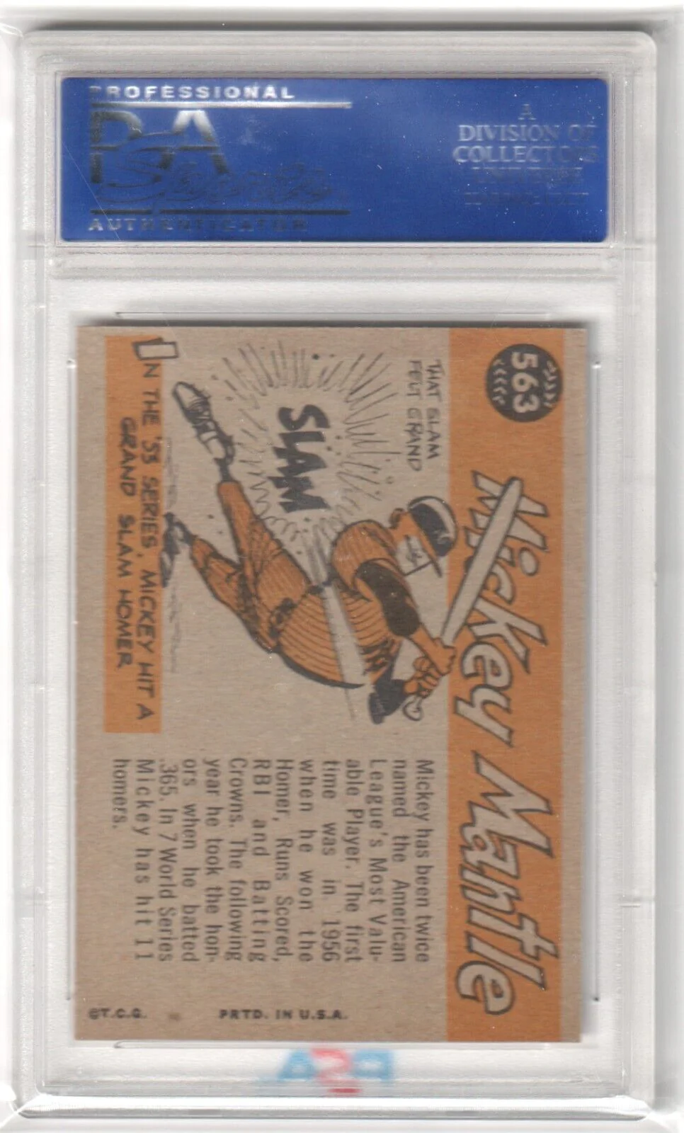 MICKEY MANTLE 1960 Topps All Star #563 PSA 8 NM-MT - YANKEES - Image 2