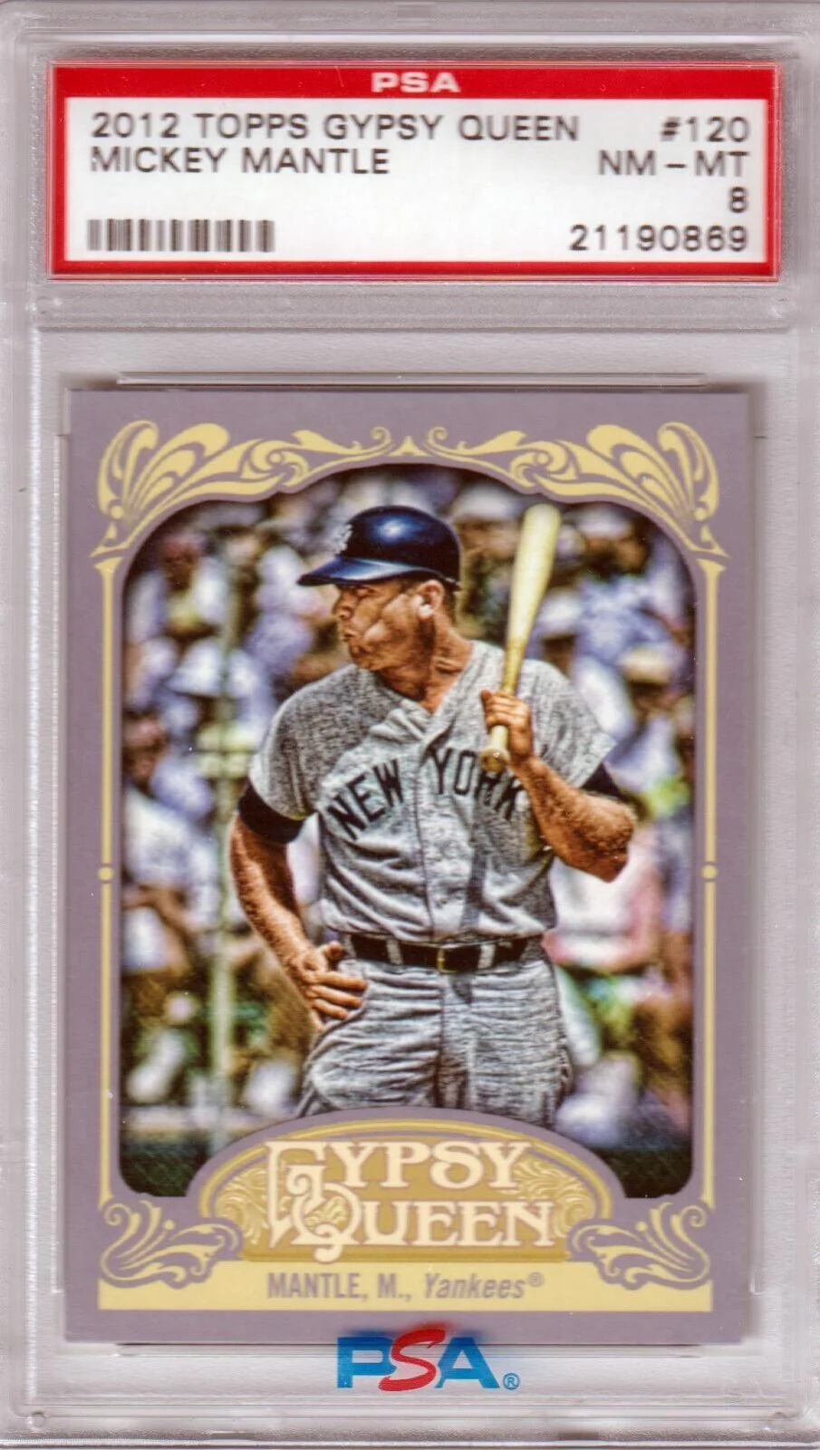 MICKEY MANTLE 2012 Topps Gypsy Queen #120 PSA 8 NM-MT - YANKEES