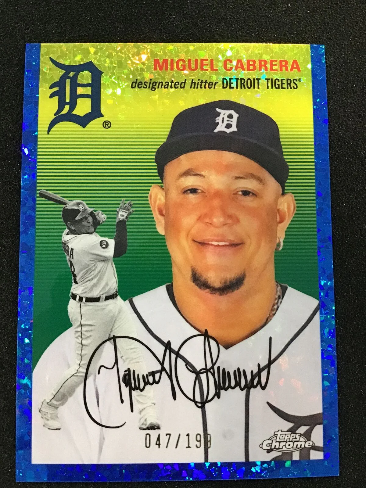 Miguel Cabrera 2023 Topps Chrome Platinum Blue Mini-Diamond /199 SP #248