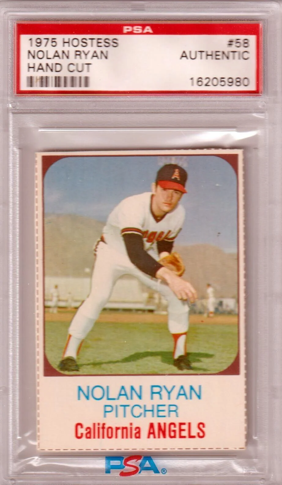 NOLAN RYAN 1975 Hostess #58 PSA Authentic - ANGELS