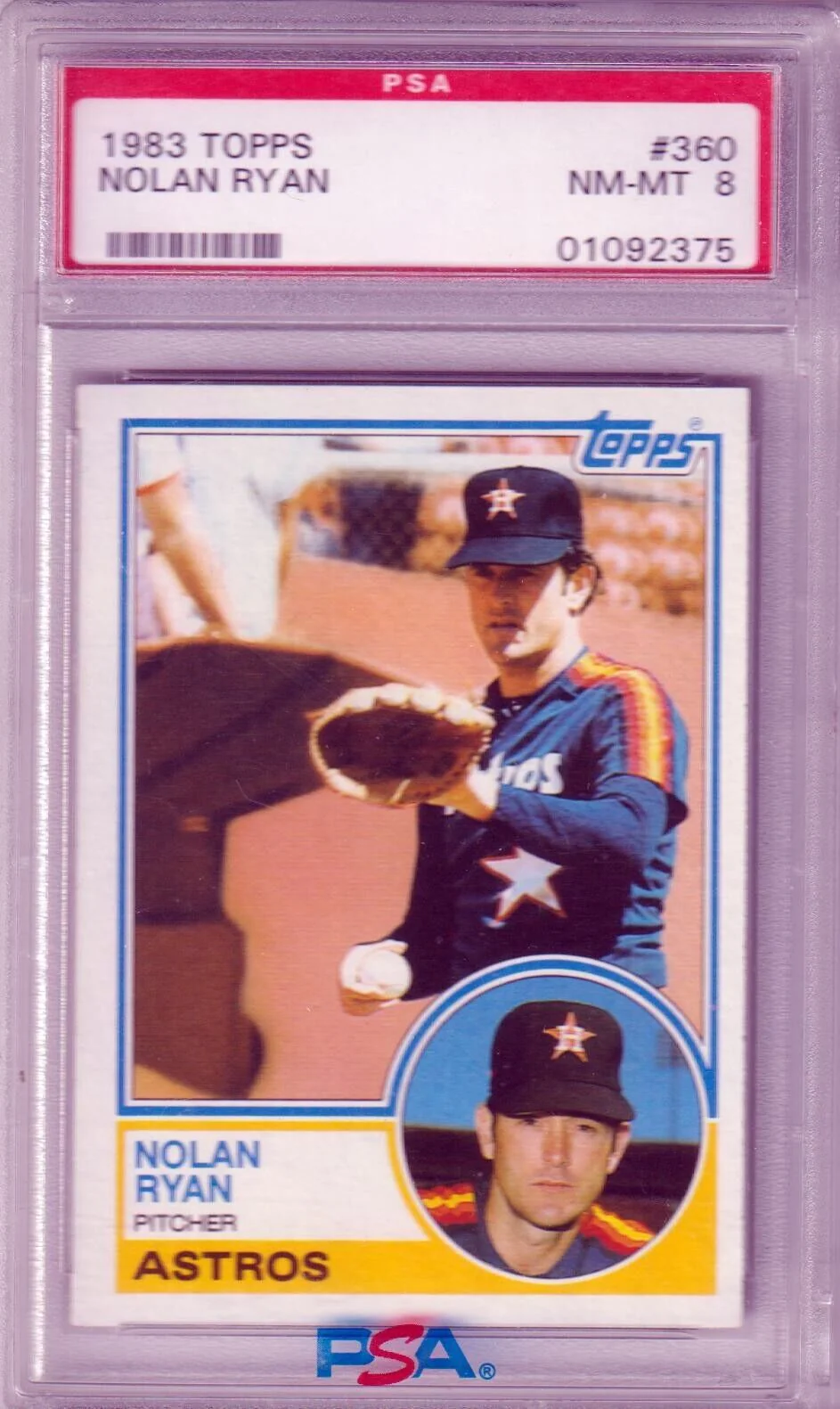 NOLAN RYAN 1983 Topps #360 PSA 8 NM-MT - ASTROS
