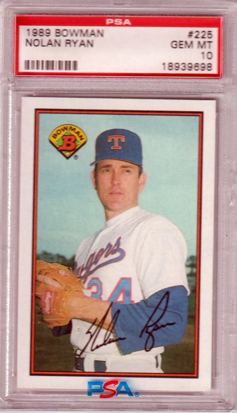 NOLAN RYAN 1989 Bowman #225 PSA 10 GEM MINT - RANGERS