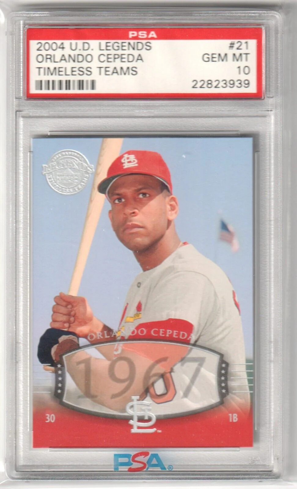 ORLANDO CEPEDA 2004 Upper Deck Legends Timeless Teams PSA 10 GEM MINT CARDINALS