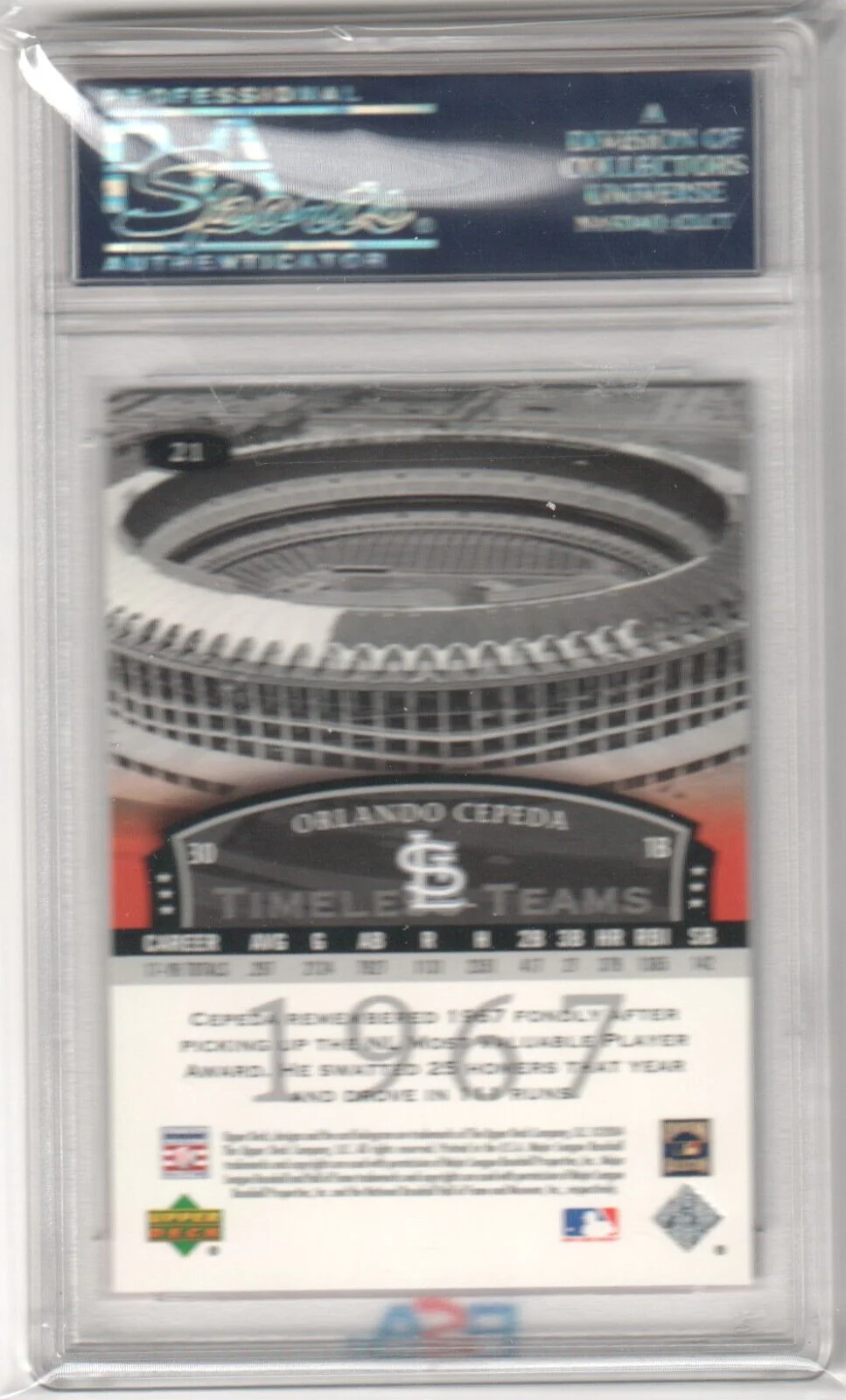 ORLANDO CEPEDA 2004 Upper Deck Legends Timeless Teams PSA 10 GEM MINT CARDINALS - Image 2