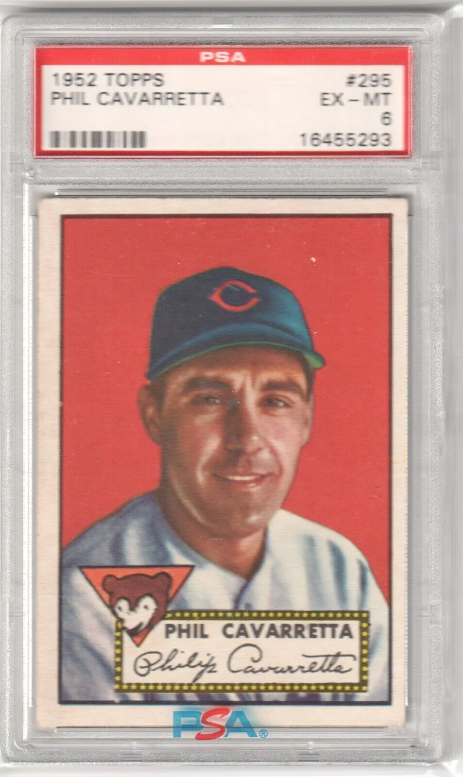 PHIL CAVARRETTA 1952 Topps #295 PSA 6 EX-MT - CUBS