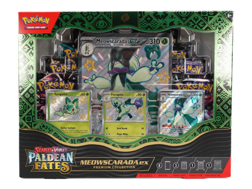 Pokemon Scarlet & Violet: Paldean Fates Premium Collection ex Box MEOWSCARADA or QUAQUAVAL - Image 2