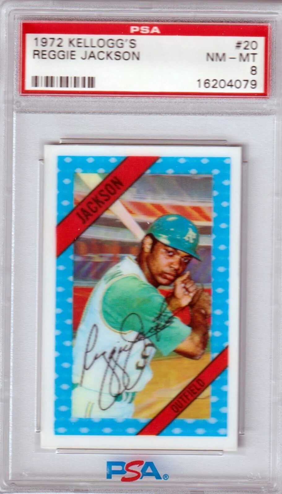 REGGIE JACKSON 1972 Kellogg's #20 PSA 8 NM-MT - ATHLETICS