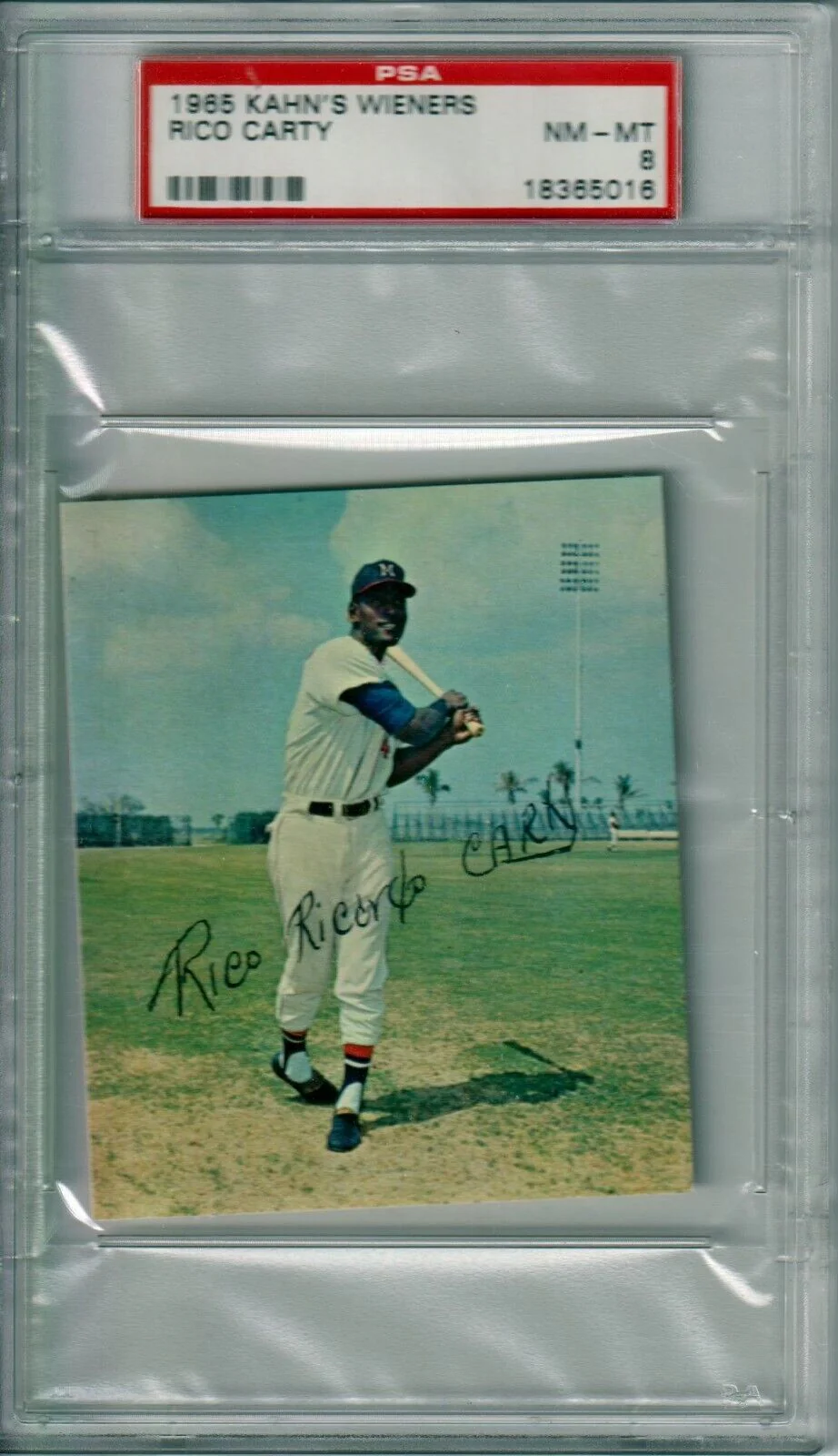 RICO CARTY 1965 Kahn's Wieners PSA 9 MINT - BRAVES